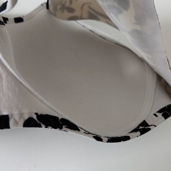 LA VIE EN ROSE | Sleekback Wireless Bra Floral Black White Sz 38D - Picture 7 of 7